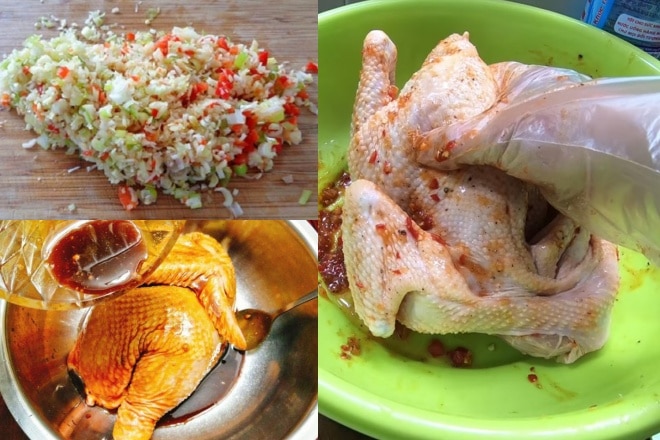 1️⃣ Cách nướng gà bằng than củi bọc giấy bạc nguyên con